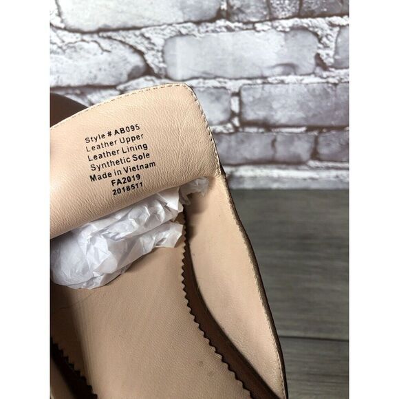 J Crew Brown Leather Pointed Toe Slip On Mules Flats Shoes Women Sz 8.5M US/39EU - Picture 8 of 16